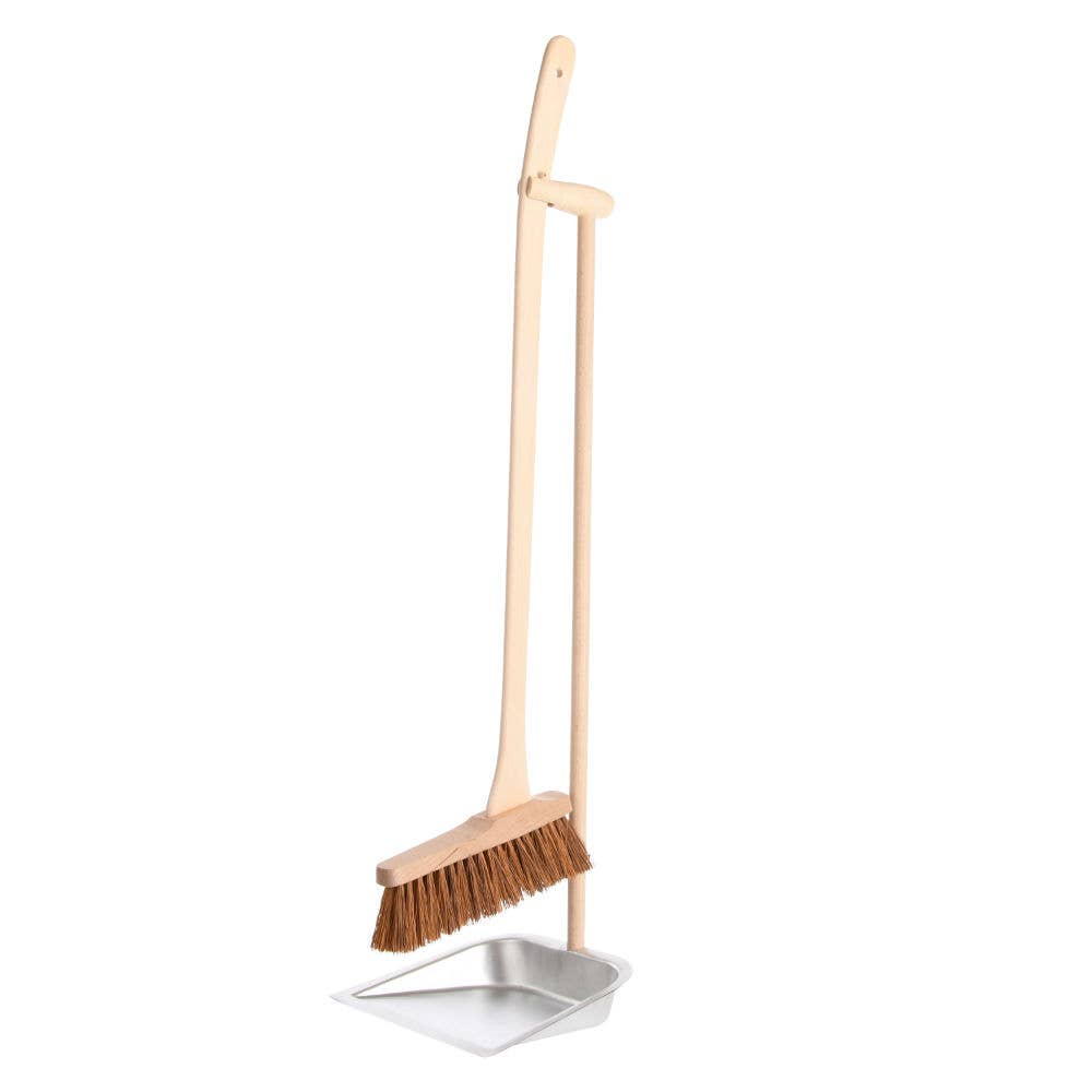Standing Dust Pan and Broom, Metal/Wood